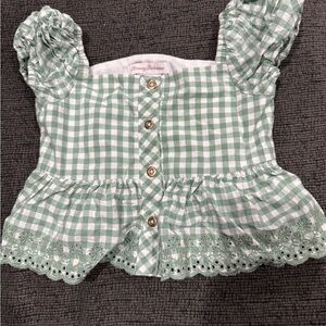 Tommy Bahama Kids Green Checkered Blouse